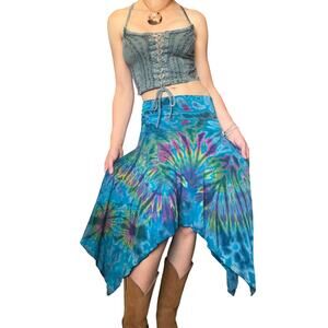 Tie Dye Skirt | Festival Fairy Asymmetrical Boho Skirt